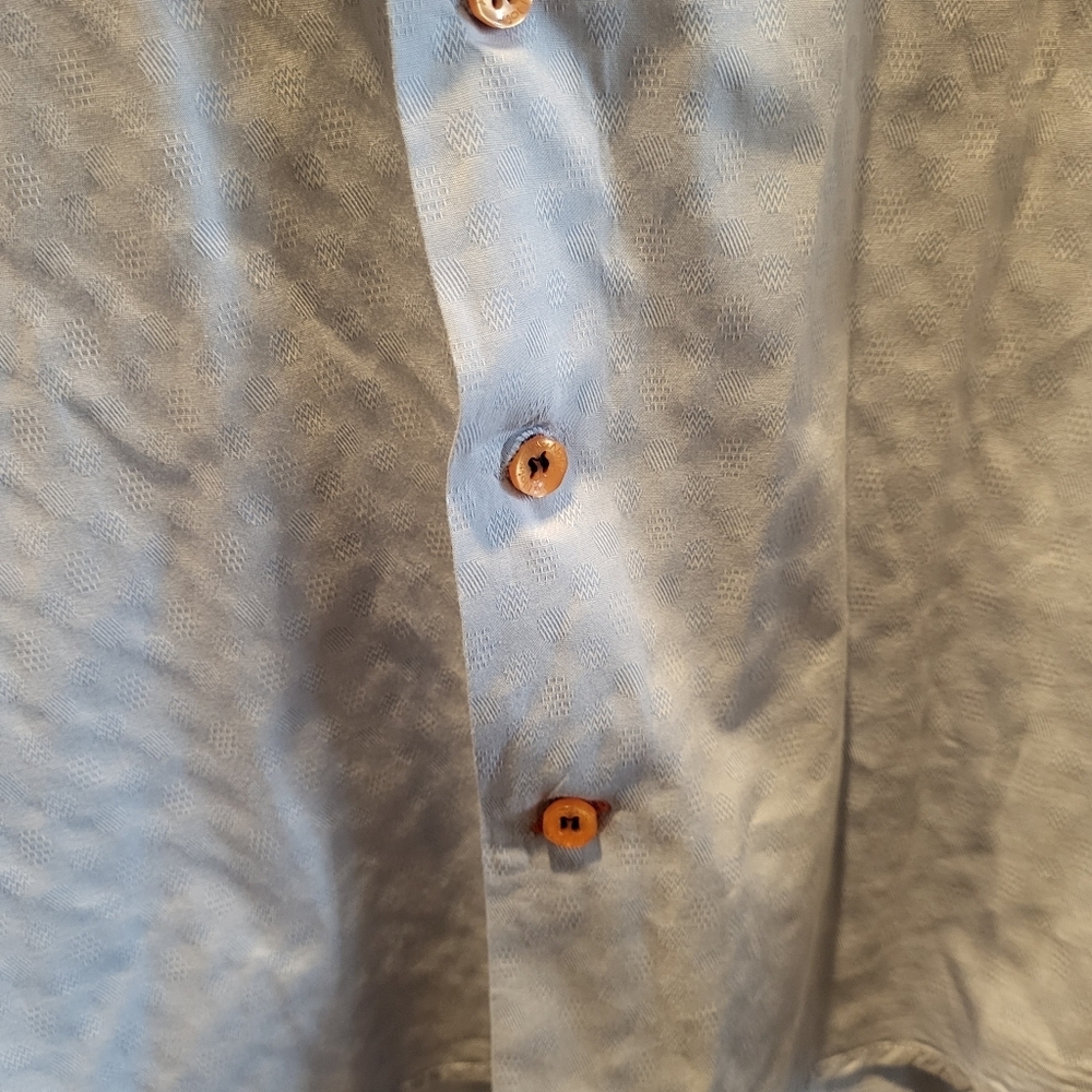 Au Noir Men’s Light Blue Long Sleeve Button Up Flip Cuff Shirt Size 5 (XL) - Picture 6 of 11